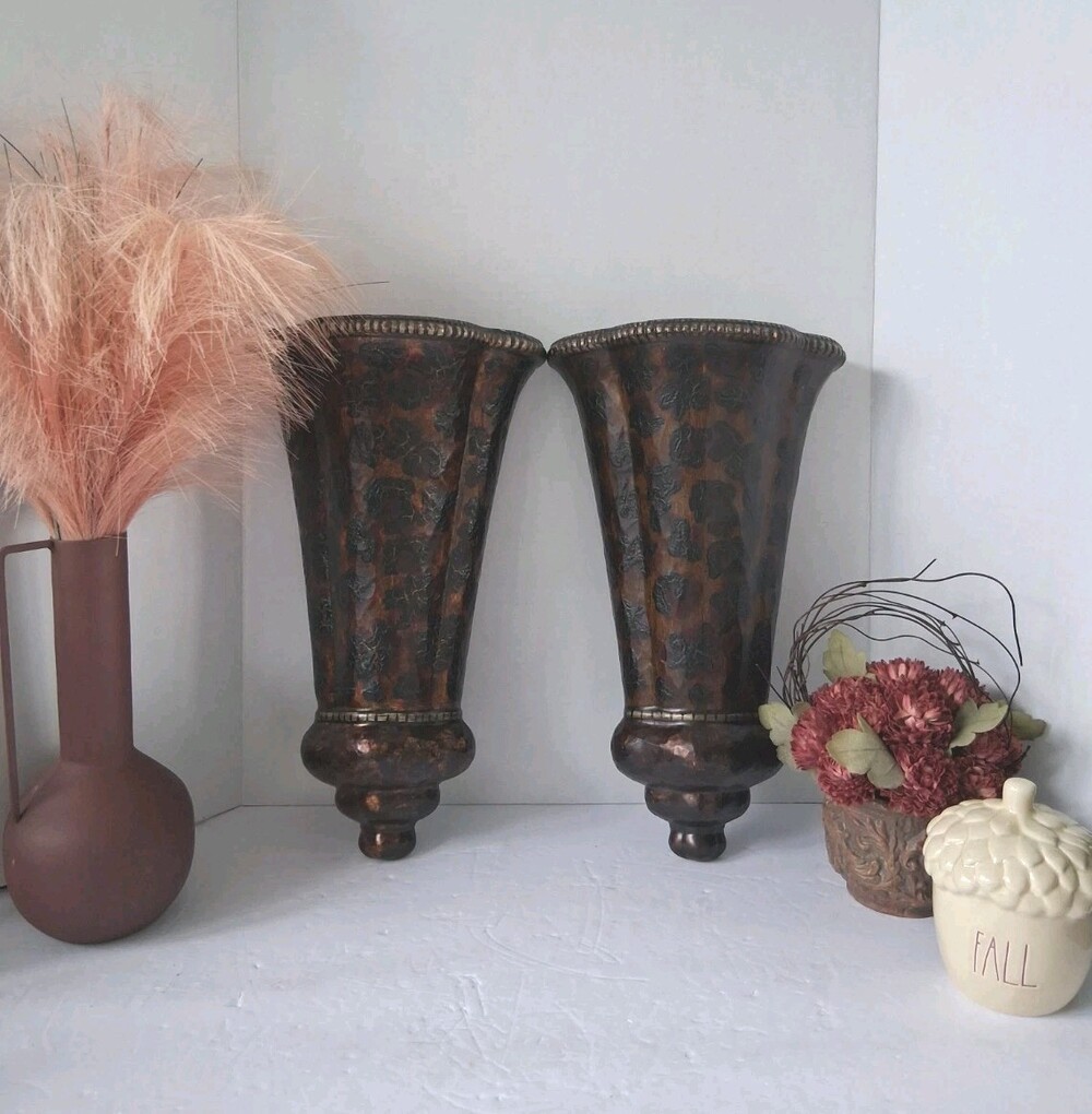 VTG Bombay Company Wall Sconce/Vases Pair, 2PC Set; UniqVTG! Unique Design 13"H